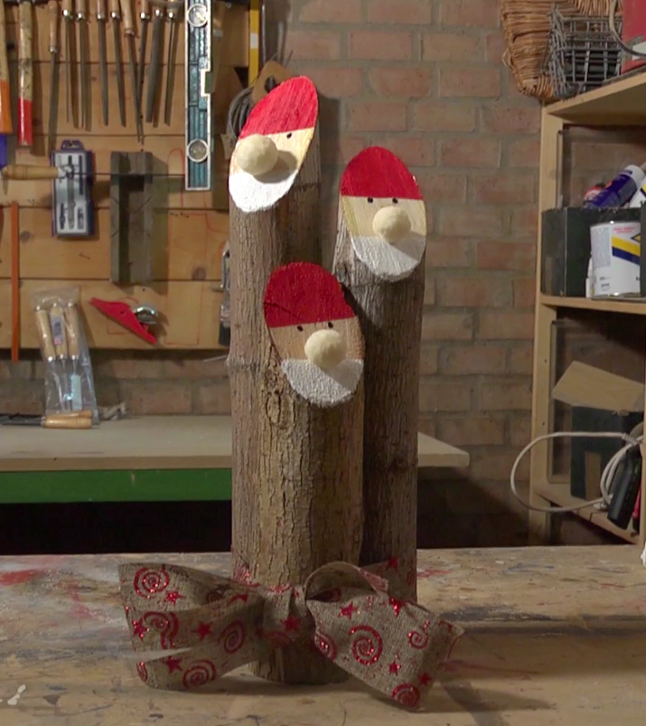 babbo natale in legno