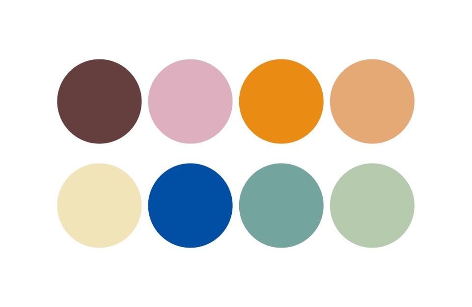 Colour palette inspired by the buildings of Willemstad on the island of Curaçao