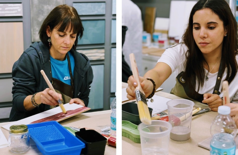 Al lavoro durante uno dei laboratori