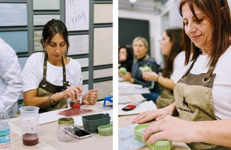 Al lavoro durante uno dei laboratori