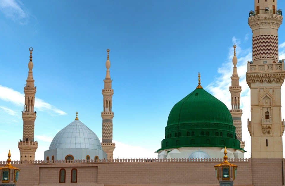 La Cupola Verde della Moschea del Profeta di Medina, in Arabia Saudita